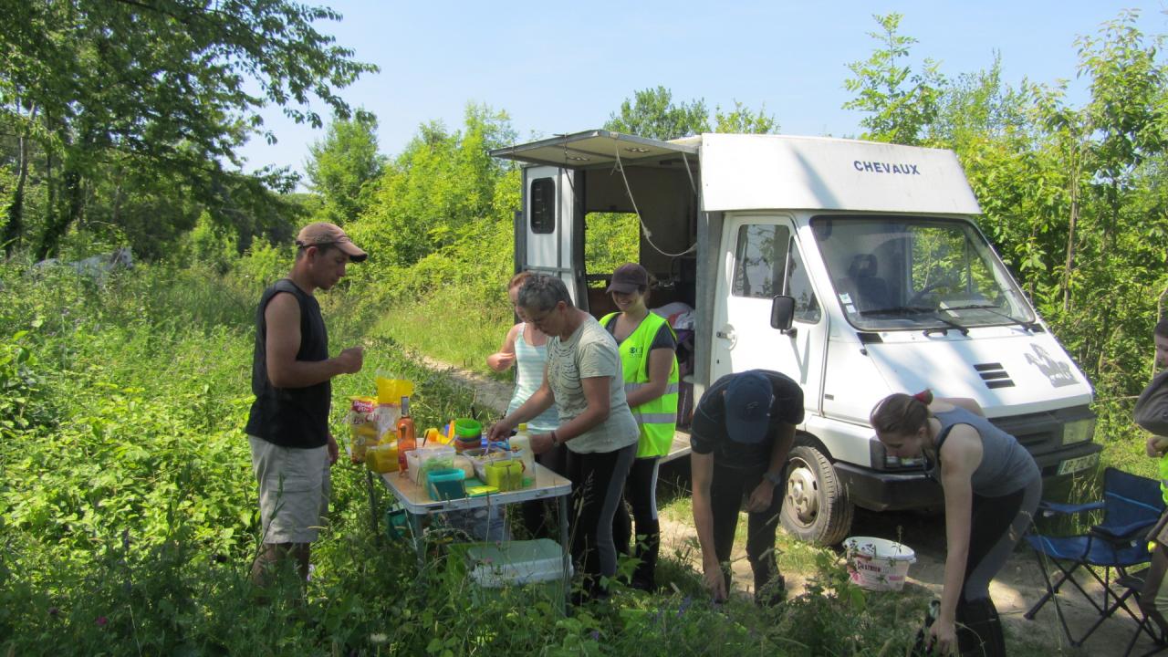 Premiére pause déjeuner à l'aller  bien meritée!